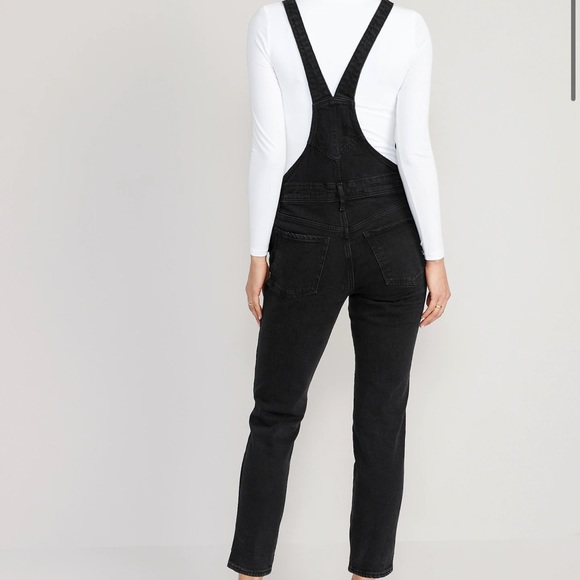 OG Straight Black-Wash Ripped Jean Overalls - Picture 3 of 7